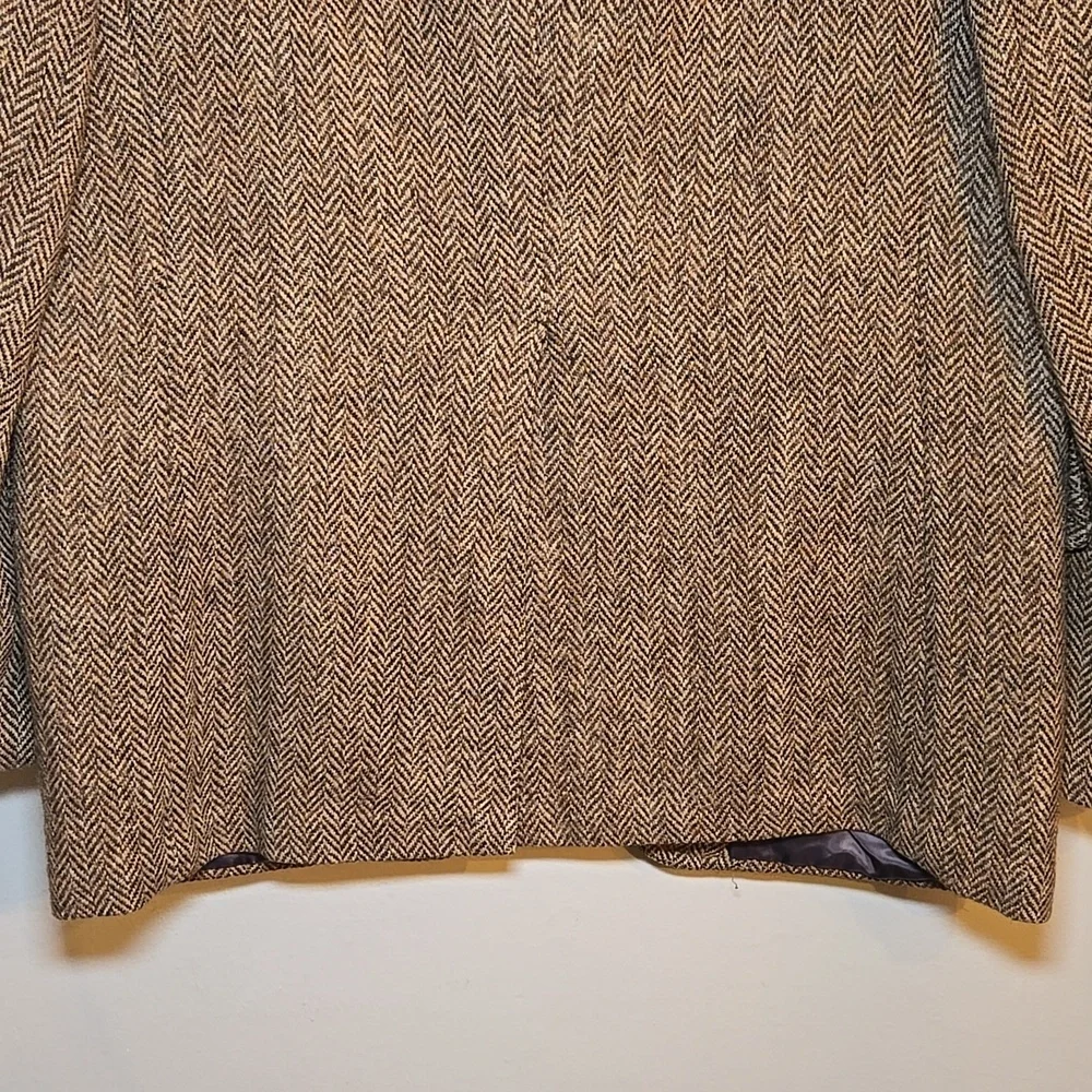 Harris Tweed Irish Brown Herringbone Jacket Blazer NWOT